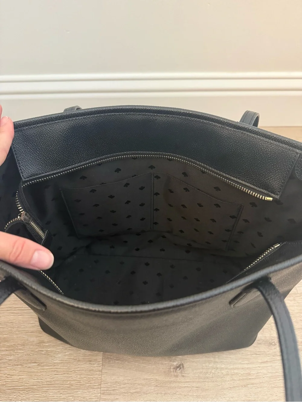 kate spade Black Pebbled Leather Tote